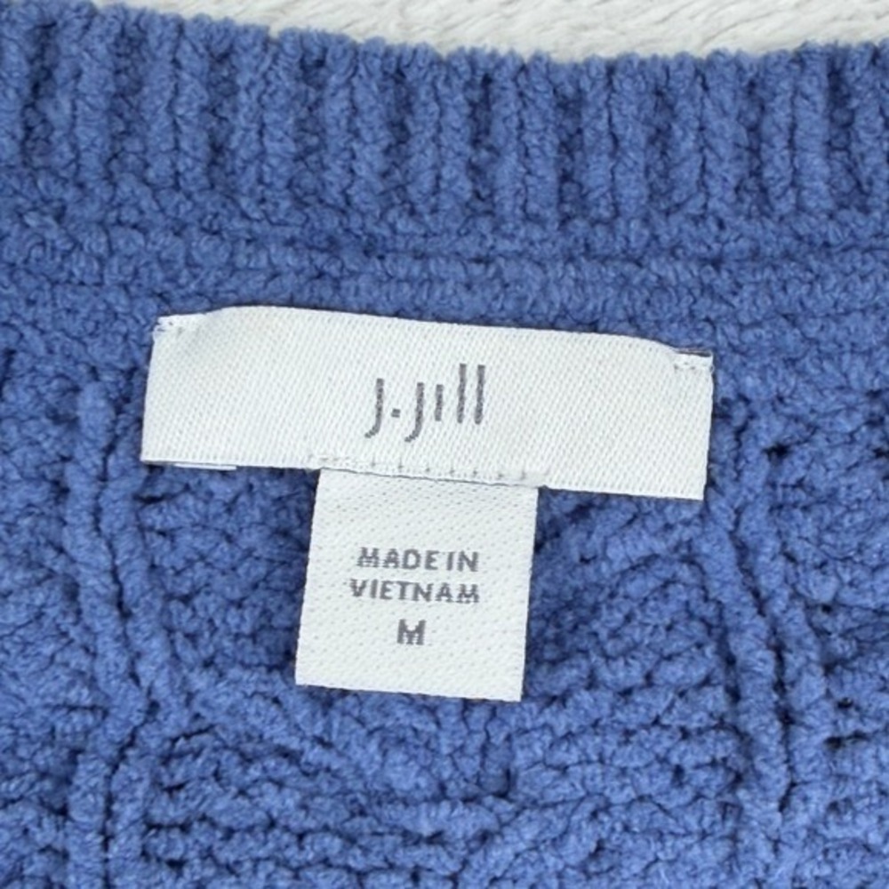 J. Jill Chenille Cable Knit Sweater Women Medium Long Sleeve Casual Soft - Picture 5 of 6